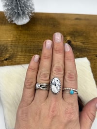 Image 1 of Made to size oval white Buffalo Ring 