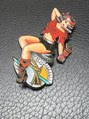 Image of 3” “Explosivo” pinup girl tiki mug Enamel Pin