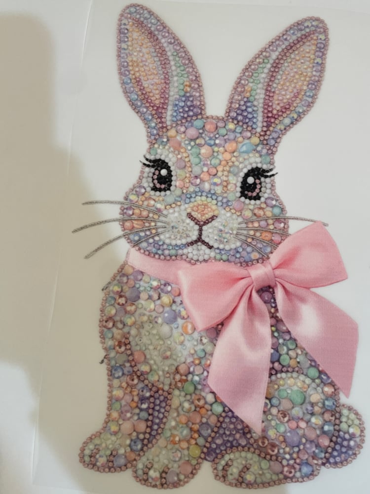 Image of Cute Bunny Pink Bow ( Happy Easter)