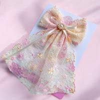 Image 2 of Spring Collection Pink & lemon Maxi Bow