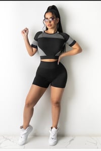 Image 1 of B3 Fit - Black Body Con Short Set