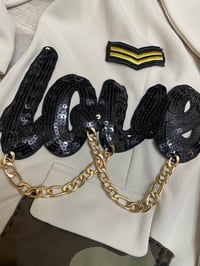 Image 2 of Small Cream LOVE Custom blazer 
