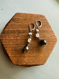 Image 3 of Tahitian pearl and opal earrings