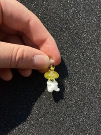 Image 4 of Translucent yellow mushroom character pendant 