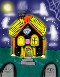 Image 1 of Halloween Diamond Painting House Full Size Diamond Painting by Ashely Hobbs