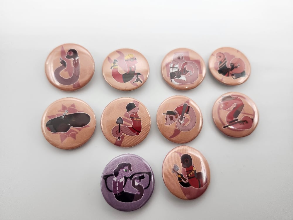 Image of Wormcenary Buttons | TF2 Cosplay Community x Beebo's 