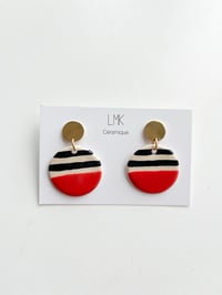 Paire de boucles d’oreilles céramique BOURRACHES rouge