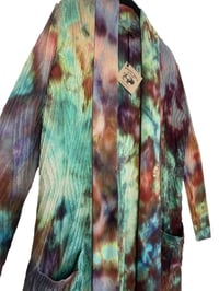 Image 8 of S Sweater Cardigan w/ Pockets in Moody Jewel Tone Snow Dye