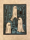 Graveyard Ghosts Block Print