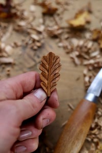 Image 3 of Oak Leaf Pendant Necklace. 