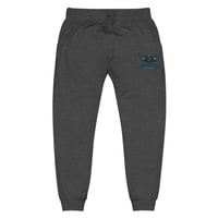 Image 3 of BOSSFITTED Neon Green and Blue  Embroidered Logo Unisex Fleece Sweatpants