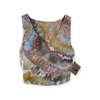 Image 1 of S Crop Fitted V Tank in Autumn Agate Ice Dye