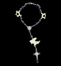 Image 1 of feral cat gothic rosary bracelet & charm