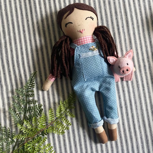 Image of Farm Girl & Her Piggy