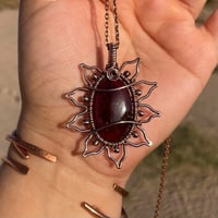 Image 2 of Red Garnet Sun/Flower Pendant 🌻❤️‍🔥
