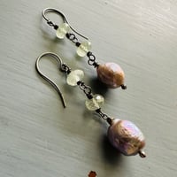Image 3 of Baroque Pearl And Prenite Earrings