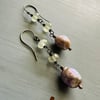 Baroque Pearl And Prenite Earrings