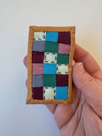 Image 2 of Business Card No. 7 - tiny hand sewn art quilt 