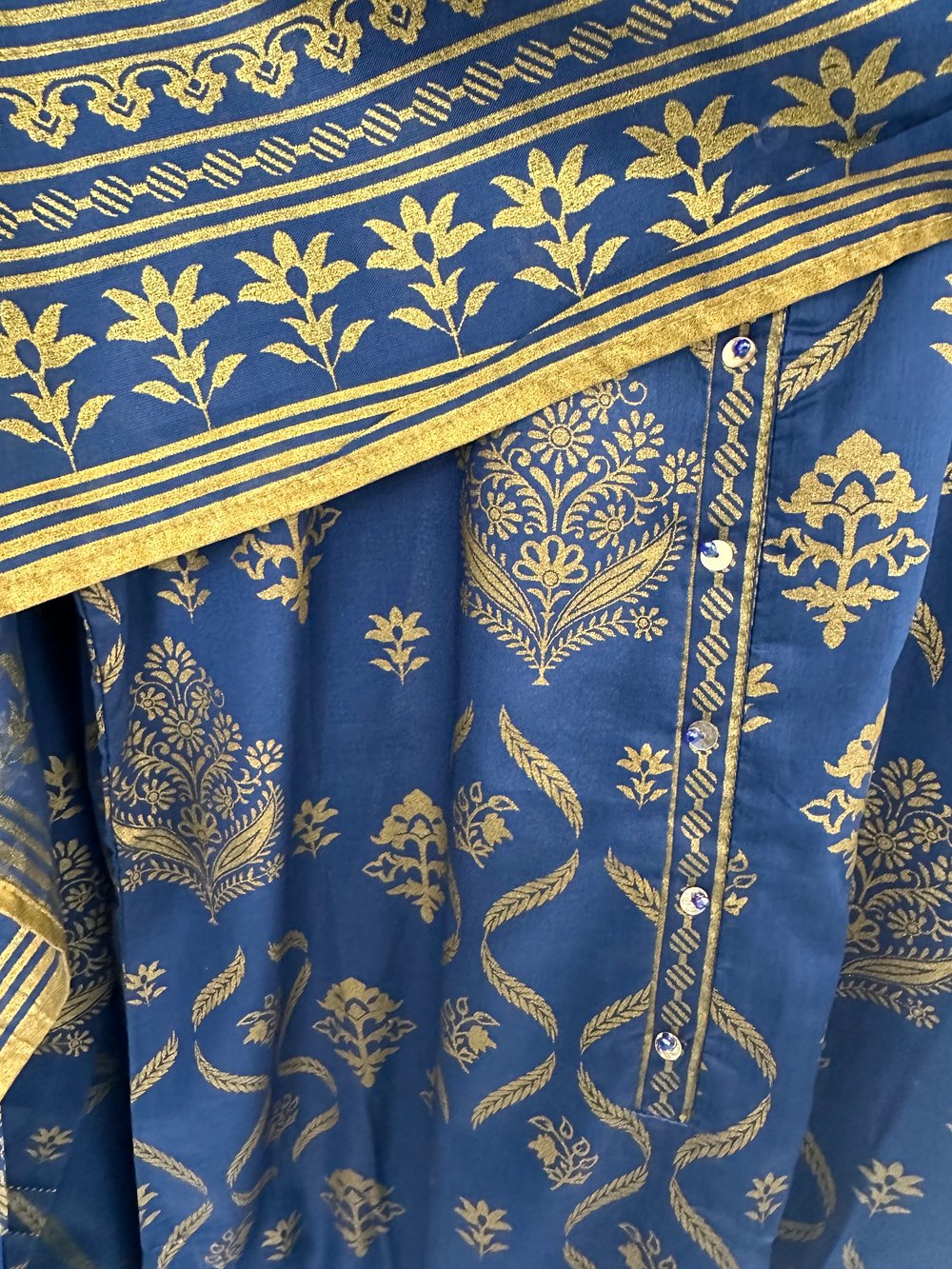 Blue gold print