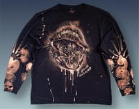 Image 1 of NR ART APPAREL “SPIDER” BLEACH PAINTED LONG SLEEVE T-SHIRT XL