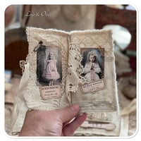 Image 8 of Vintage style french DMC Thread Box with snippet book and lace sewing book cover