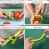 Image 11 of 3 In 1 Rotary Peeler Fruit Vegetables Cabbage Graters Salad Carrot Potato Slicer Kitchen 