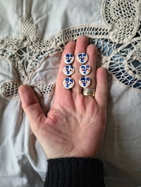 Image 5 of Blue face buttons set of 6  1.4cm diameter 