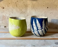 Image 2 of Small Pinched Fern Planter - Marine Blue