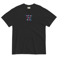 PROTECT TRANS YOUTH  - Trans flag Embroidery Tee