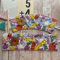 Image 3 of “School Supplies” Quilted Hot/Cold Cup Cozy