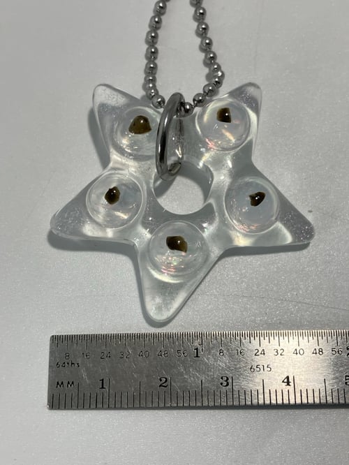 Image of dicro star with tektite incasment (collab with Wallander glass)