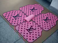 Pink w/ black writing car mats 