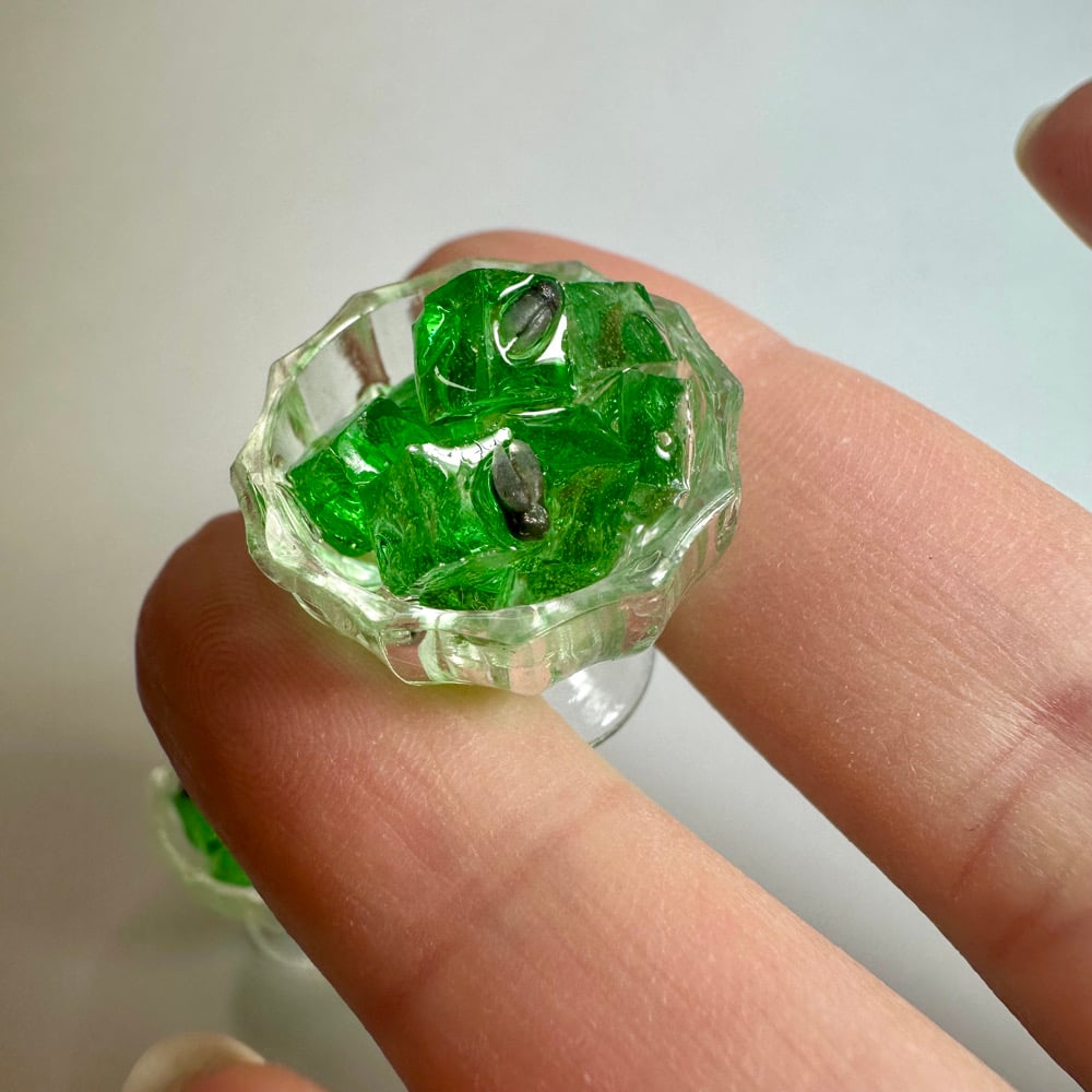 Image of Cubed Gelatin with Flies