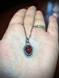 Image 1 of Faceted Garnet and Sterling Necklace