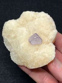 Image 3 of QR Code Fluorite On Druzy Quartz Matrix Specimen #2587