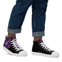 Image 1 of Goth Inspired Baphomet/Pentagram Purple Goat Men’s High Top Canvas Shoes