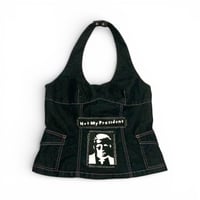 Image 1 of Not My President denim halter top 