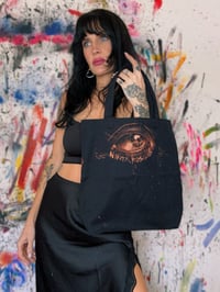 Image 3 of “TIGER BLOOD” BLEACH PAINTED CANVAS TOTE 