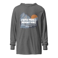 Image 5 of Faith Moves Mountains/ Hooded long-sleeve tee
