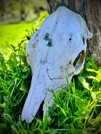 Image 5 of Checkered turquoise Post Earrings