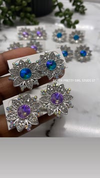 SILVER PRETTY GIRL STUDS