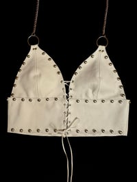 Image 2 of White lace up top M