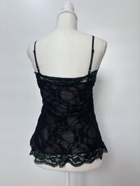 Image 2 of 00s Black lace tank top // M