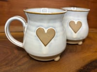 White Footie Heart Mug