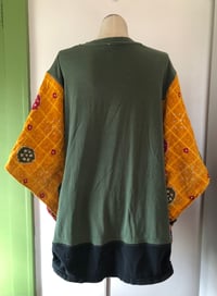 Image 2 of Upcycled “Bob Marley/Mosquitohead” vintage quilt poncho