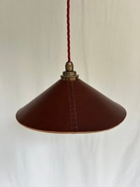 Image 2 of Bordeaux leather pendant lampshade 
