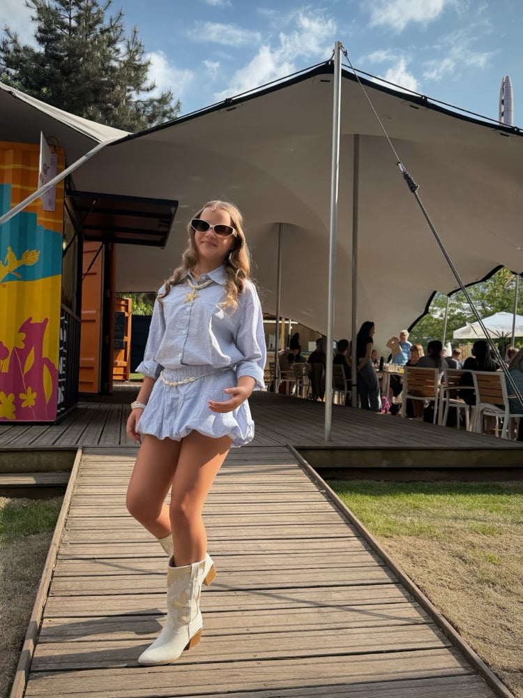 Image of Millie Denim Puff Skorts/Shirt