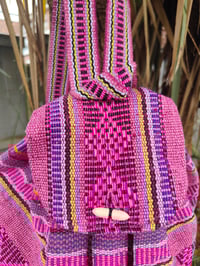 Image 3 of MALIA Mexican Baja woven fabric Backpack - PINK