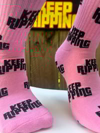 Image 2 of PINK and BLACK RIPPING SOCKS