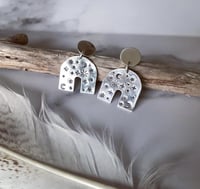 Image 1 of Handmade Sterling Silver Celestial Arch Earrings 925